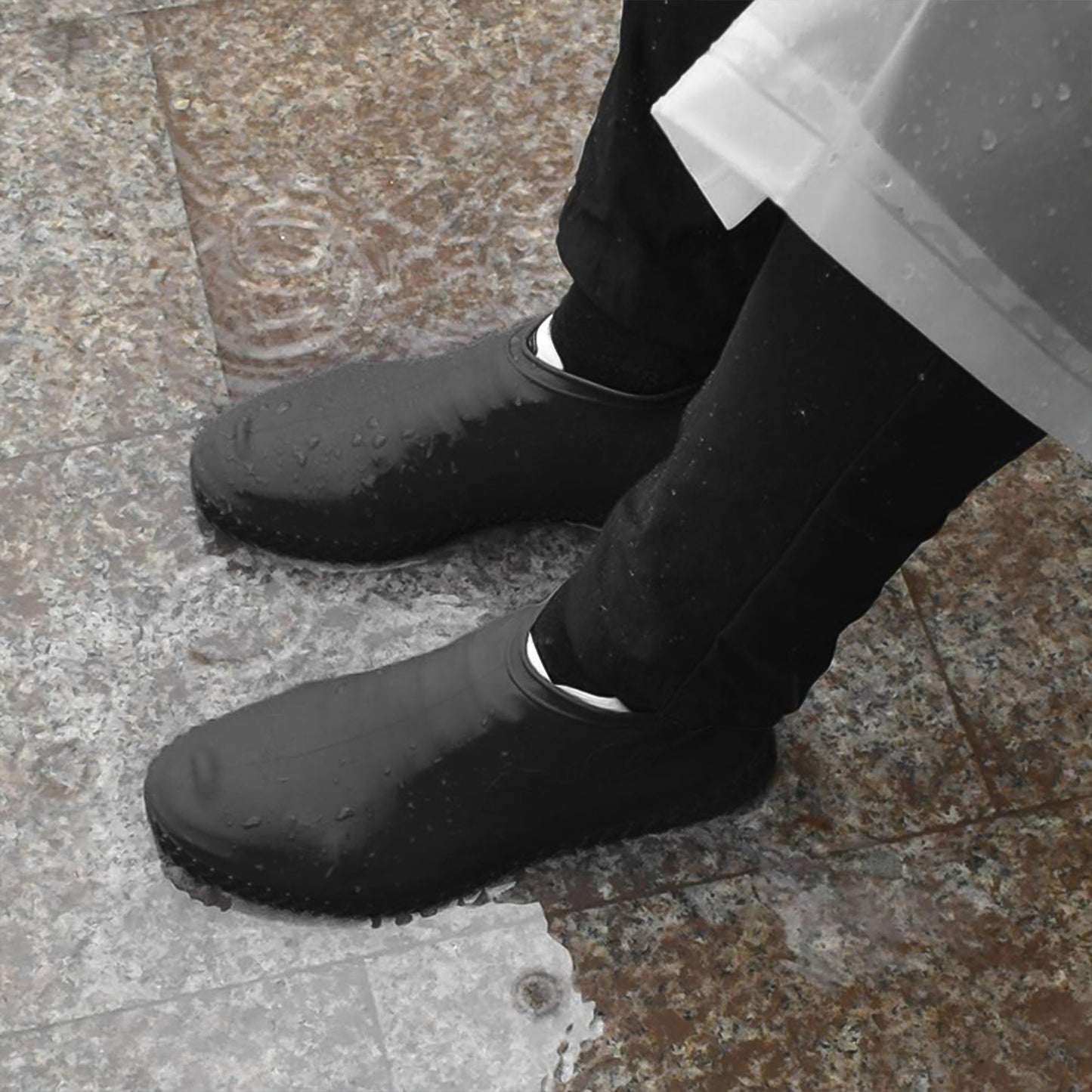 Non-slip Silicone Reusable Waterproof Rain Shoes Covers (1 Pair  Small  Mix Color)